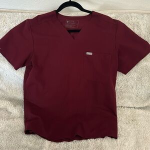 Figs Mens Scrub Top Chisec - Burgundy